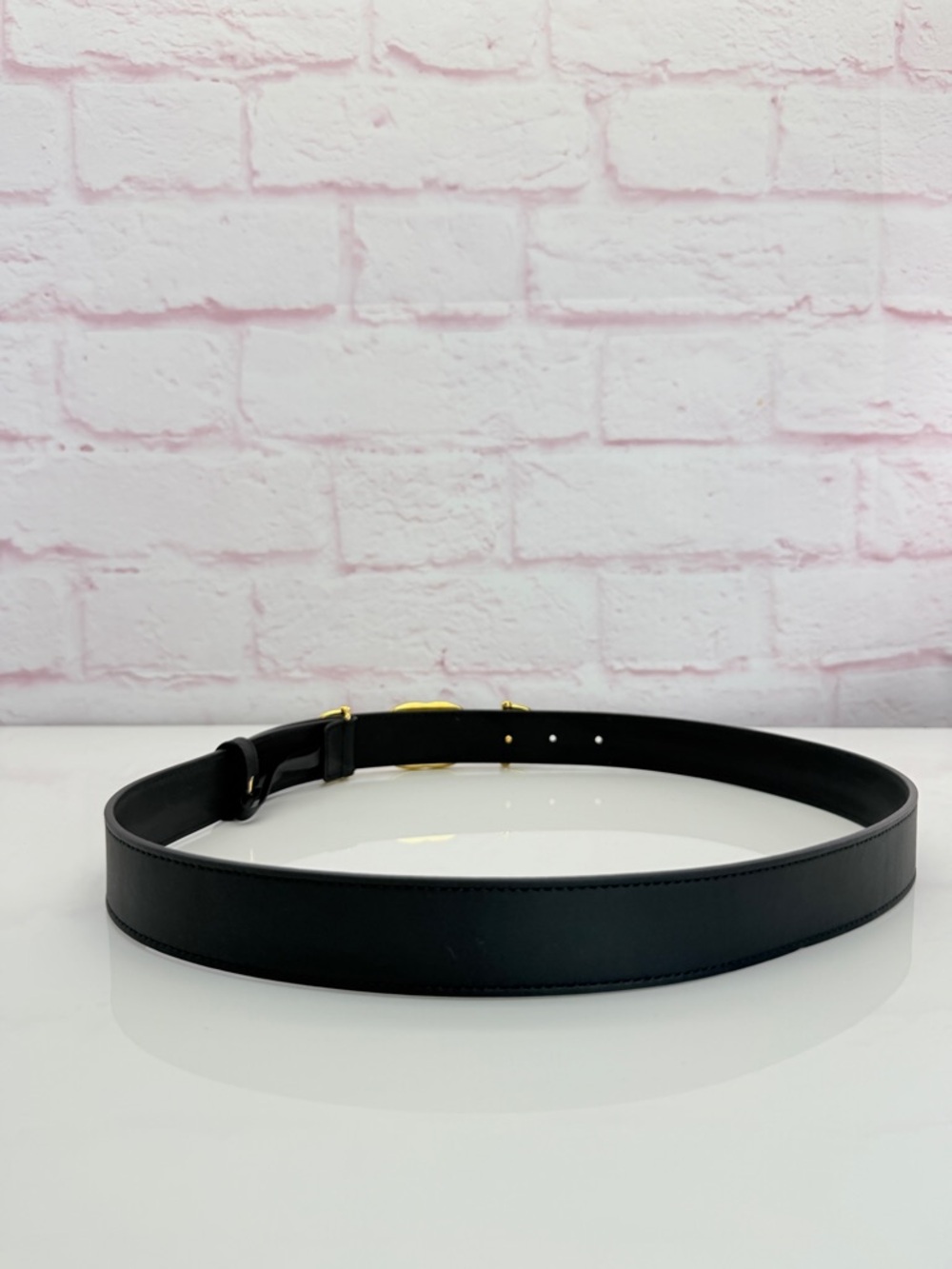 Gucci Zumi Smooth Leather Belt Black  550122 85/34 - Picture 6 of 11